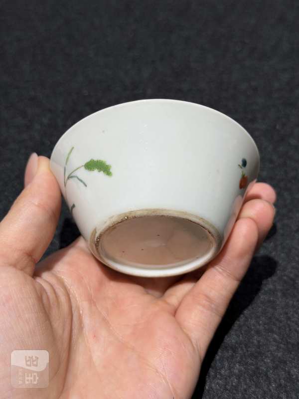 清雍正 粉彩折枝花卉纹马蹄杯一组十只 - 图28